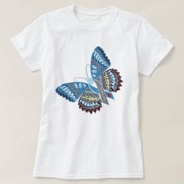 T-shirt Pièce en t de papillon de diabète de traitement (Design devant)