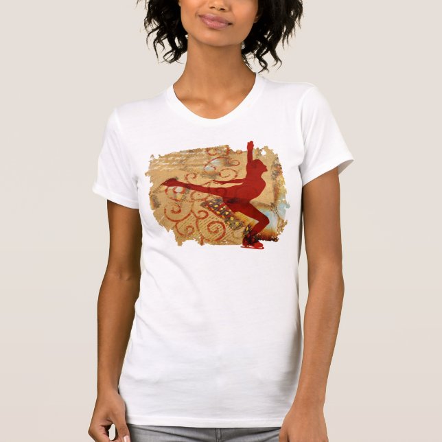 T-shirt pièce en t de patinage de glace de (Devant)