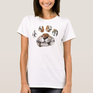 T-shirt Pièce en t de patte de tigre desséchée par cru