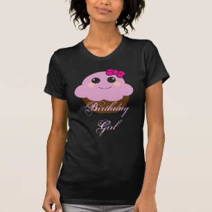T-shirt Pièce en t de petit gâteau de fille d'anniversai