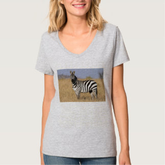 T-shirt Pièce en t de poème de zèbres et de chevaux