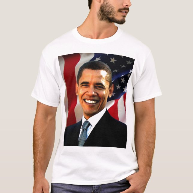 T-shirt Pièce en t de portrait de Barack Obama (Devant)