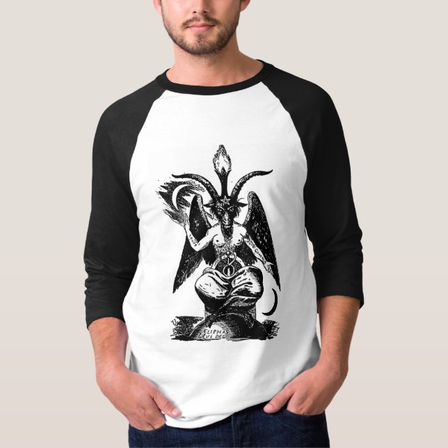 T-shirt Pièce en t de raglan de SNZ Baphomet (Devant)