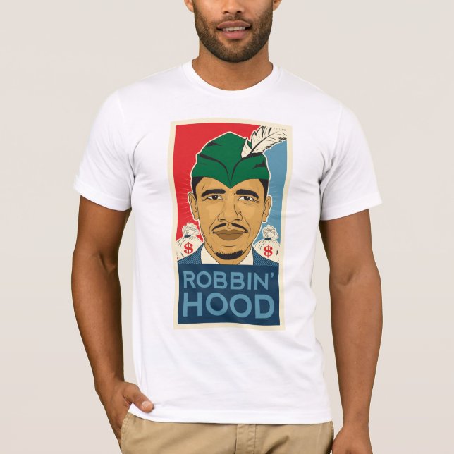 T-shirt Pièce en t de Robin Hood de capot de Barack Obama (Devant)
