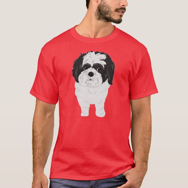 T-shirt Pièce en t de Shih-Tzu (avant et bout) (Devant)