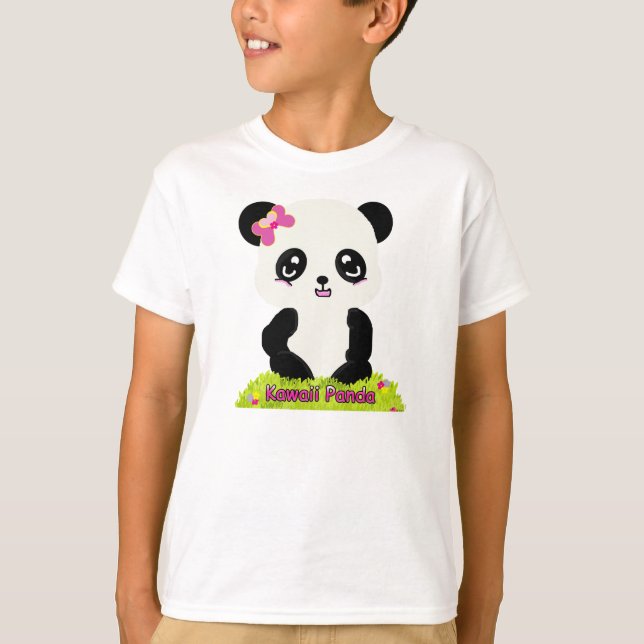 T-shirt Pièce en t de sonnerie de panda de Kawaii (Devant)