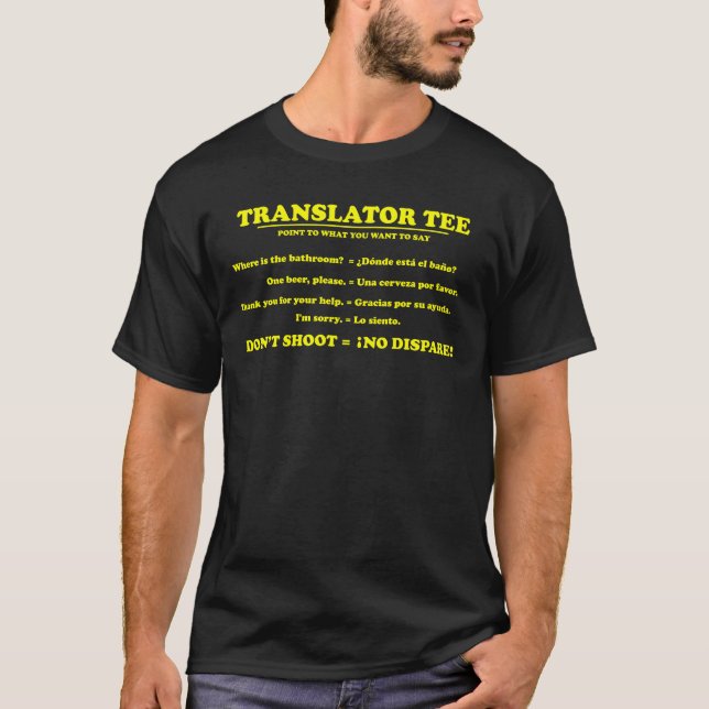 T-shirt Pièce en t de traducteur anglais-espagnol (Devant)
