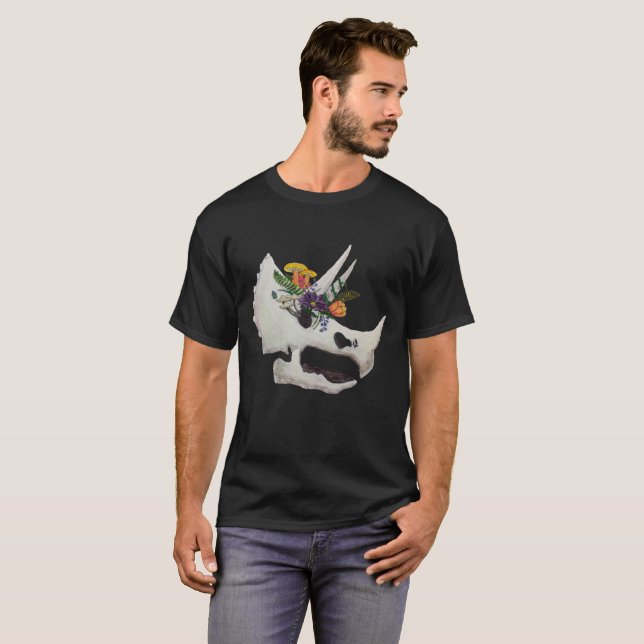 T-shirt Pièce en t de Triceratops (Devant entier)