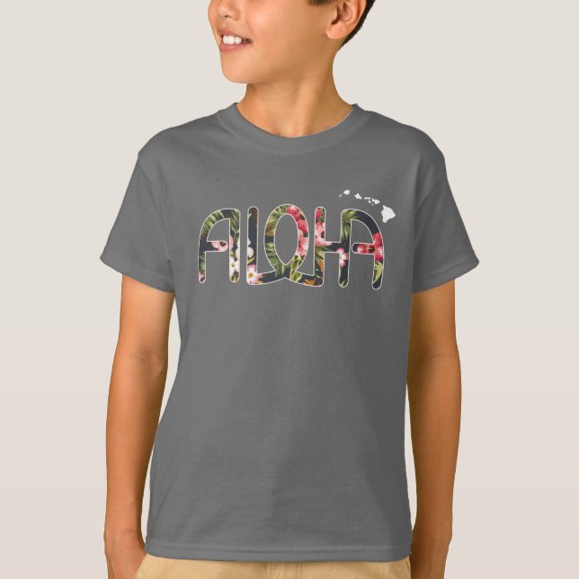 T-shirt Pièce en t de Tropicaloha d'enfants avec des îles (Devant)