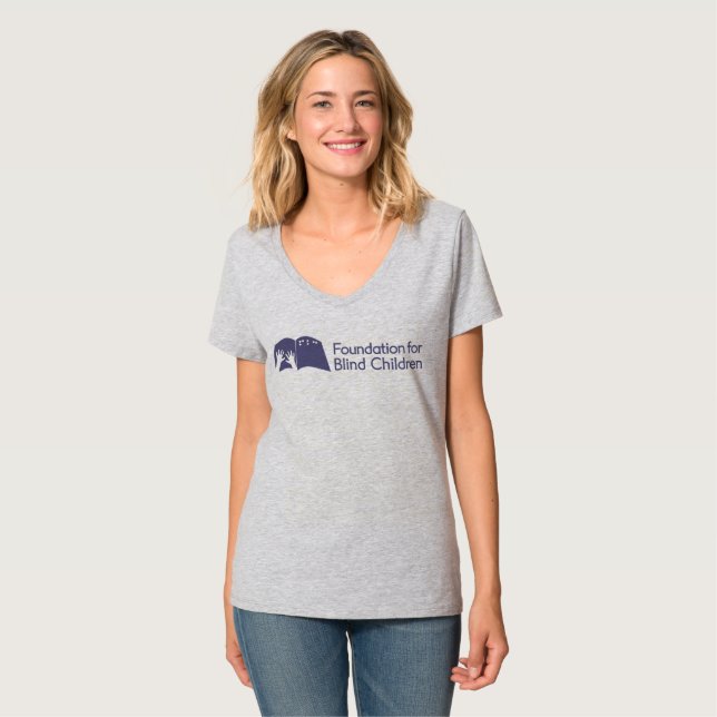 T-shirt Pièce en t de v-cou de dames (Devant entier)