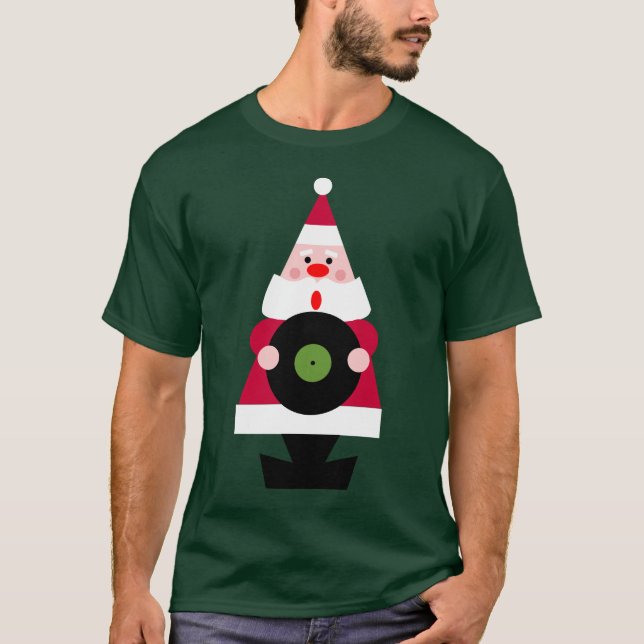 T-shirt Pièce en t de vinyle d'amours de Père Noël (Devant)