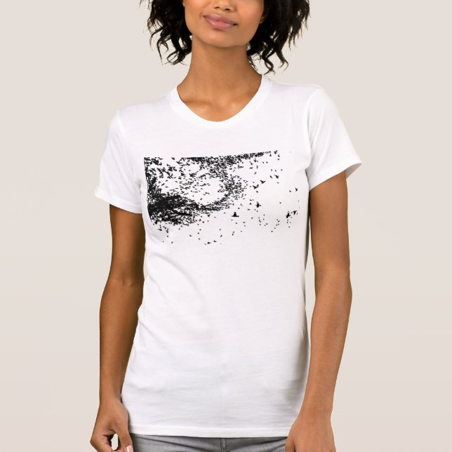 T-shirt Pièce en t de volée d'oiseau (Devant)