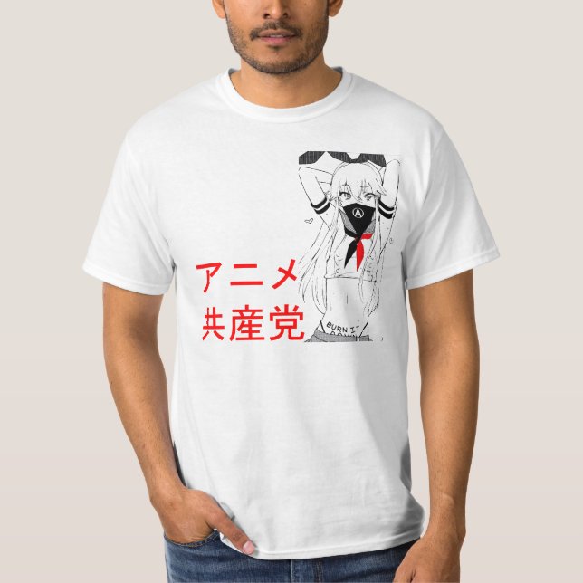 T-shirt Pièce en t de Waifu de parti communiste/anarchiste (Devant)