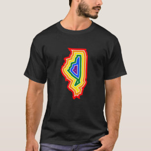T-shirt Pièce en t d'éclat de fierté de l'Illinois (#16