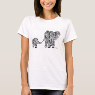 T-shirt Pièce en t d'éléphant et de bébé