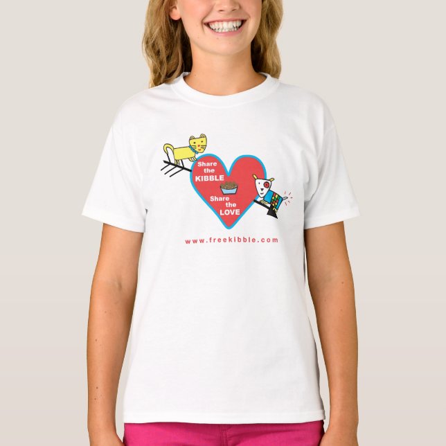 T-shirt Pièce en t d'enfants "partagez Kibble" (Devant)