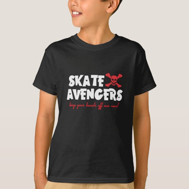 T-shirt PIÈCE EN T d'ENFANTS - vengeurs de patin - (Devant)