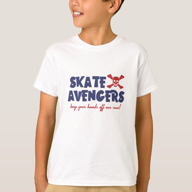 T-shirt PIÈCE EN T d'ENFANTS - vengeurs de patin - (Devant)