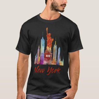 T-shirt Pièce en t d'hommes de New York - noir