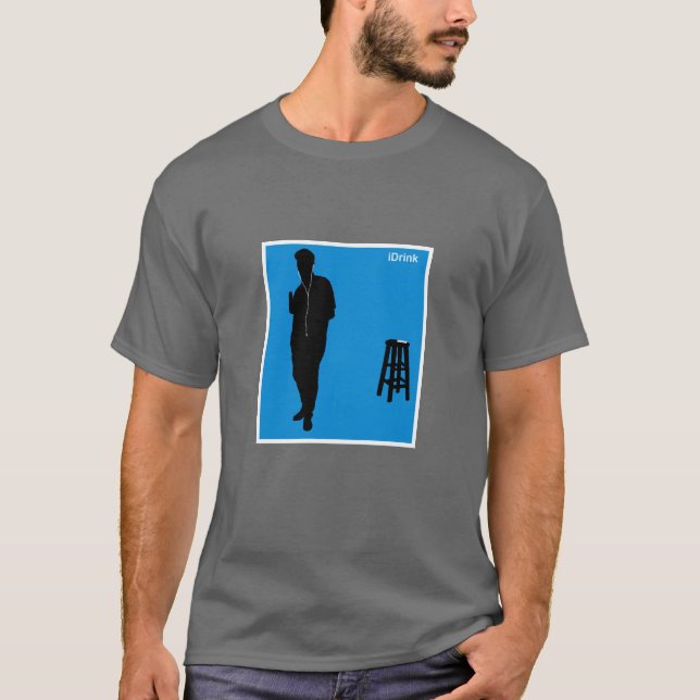 T-shirt pièce en t d'iDrink - Powell gris - hommes (noir (Devant)