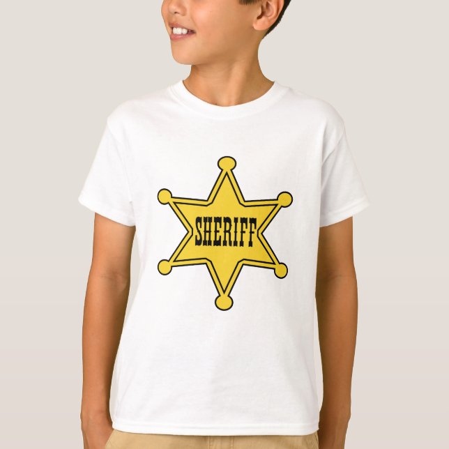 T-shirt Pièce en t d'insigne de shérif d'enfants (Devant)