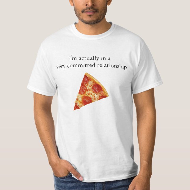 T-shirt Pièce en t drôle de rapport de pizza (Devant)