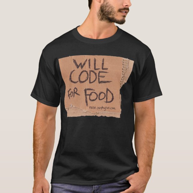 T-shirt Pièce en t du codeur du clochard (Devant)