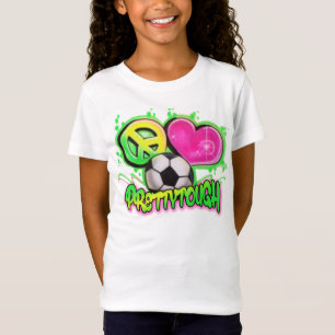 T-Shirt Pièce en t du football d'amour de paix