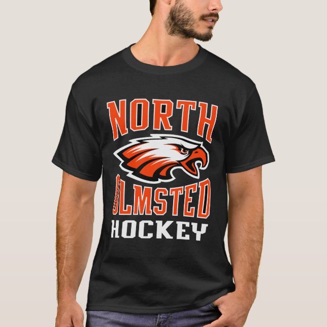T-shirt Pièce en t du nord de noir d'hockey d'Olmsted (Devant)
