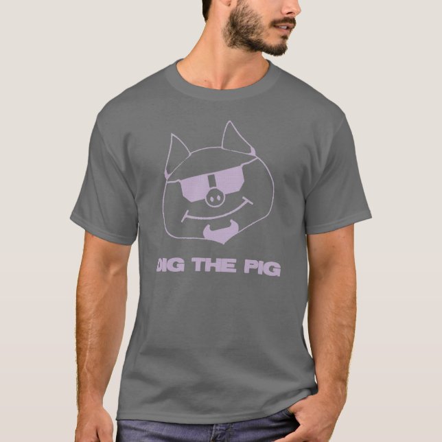 T-shirt Pièce en t du porc des hommes originaux "fouille" (Devant)