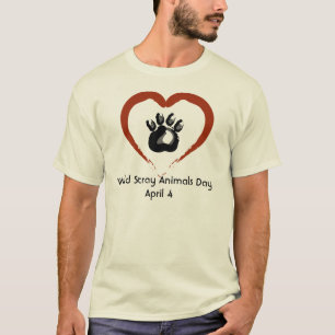 T-shirt Pièce en t égarée de jour d'animaux du monde