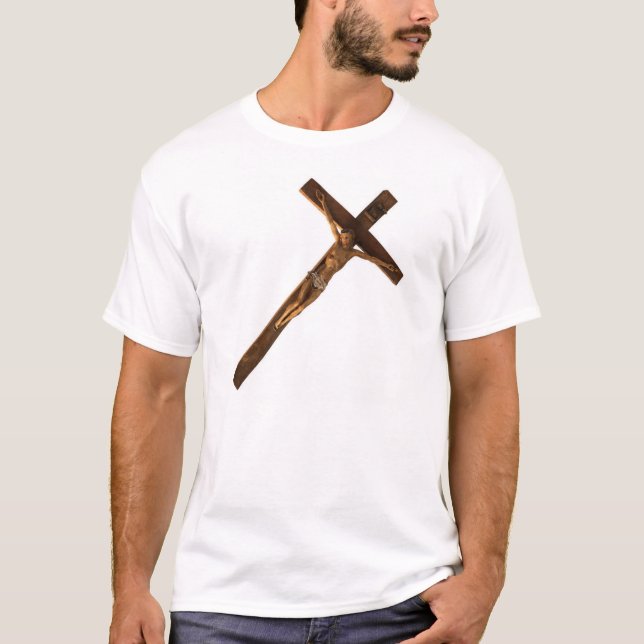 T-shirt Pièce en t en bois de crucifix (Devant)
