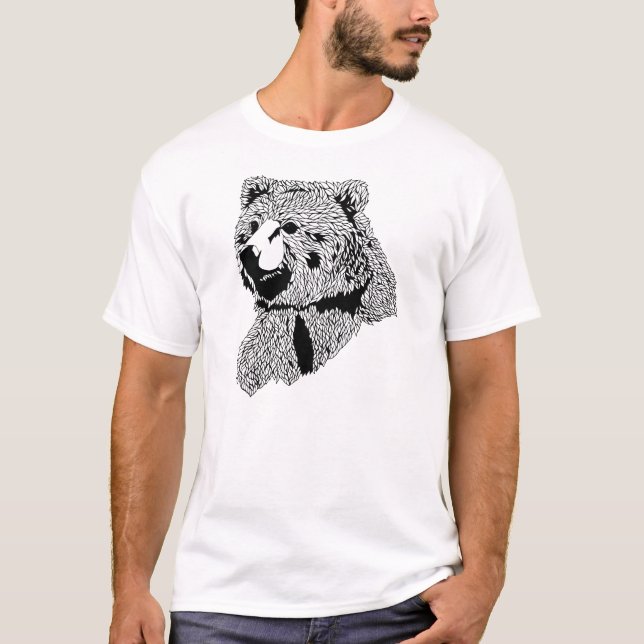 T-shirt Pièce en t en bois d'ours d'insigne (Devant)