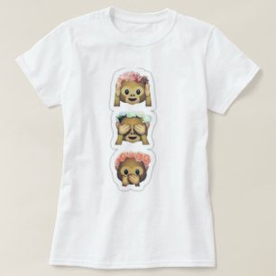 T-shirt Pièce en t florale d'Emojis de singe