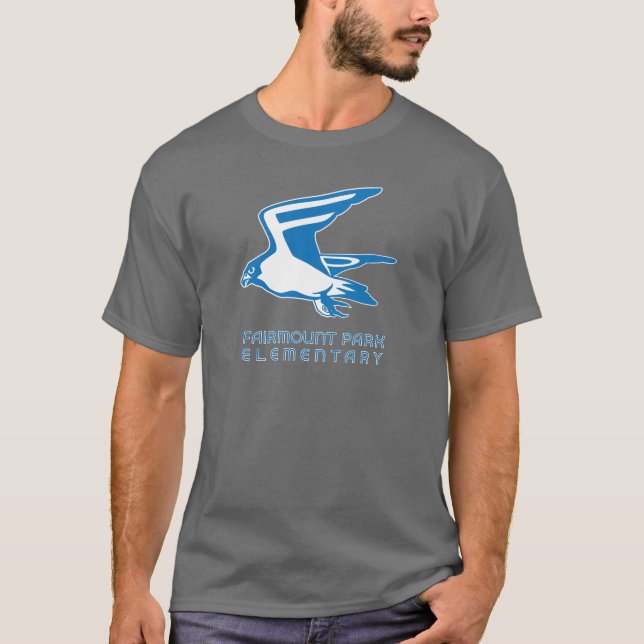 T-shirt Pièce en t foncée de faucon avec le graphique (Devant)