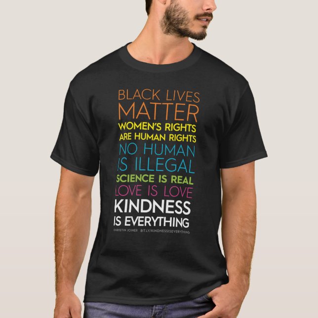 T-shirt Pièce en t foncée #KindnessIsEverything (Devant)
