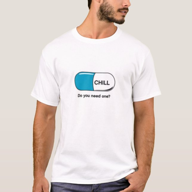 T-shirt Pièce en t froide de mâle de pilule (Devant)