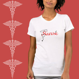 T-shirt Pièce en t graphique d'infirmière d'amusement po