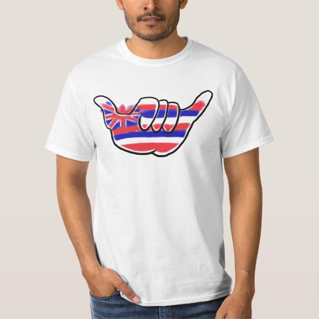 T-shirt Pièce en t hawaïenne de valeur de symbole de shaka (Devant)