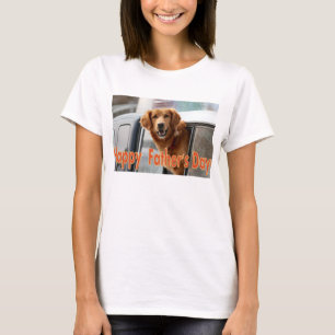 T-shirt Pièce en t heureuse de golden retriever de fête