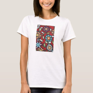 T-shirt pièce en t hippie colorée de fleur