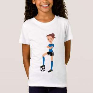 T-Shirt Pièce en t illustrée par fille du football