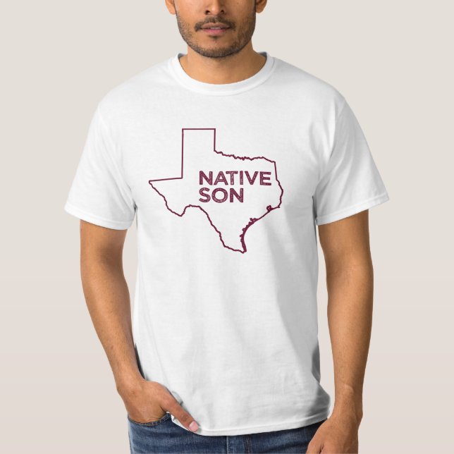 T-shirt Pièce en t indigène du Texas de fils (Devant)