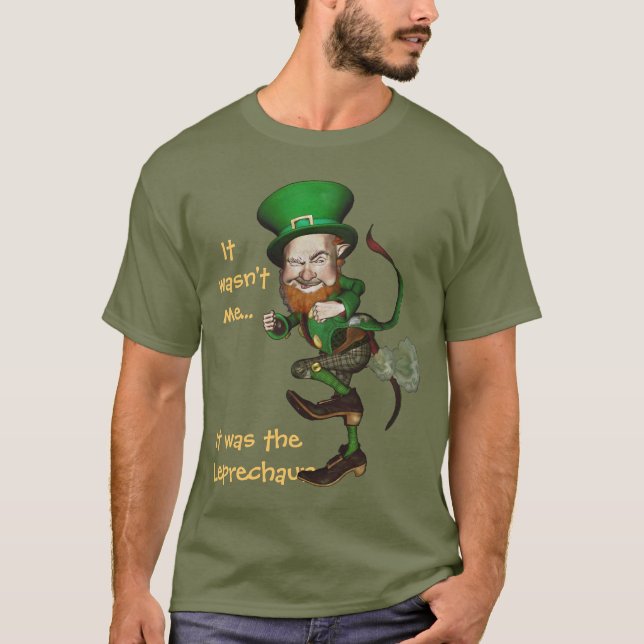 T-shirt Pièce en t irlandaise drôle de lutin de péter (Devant)