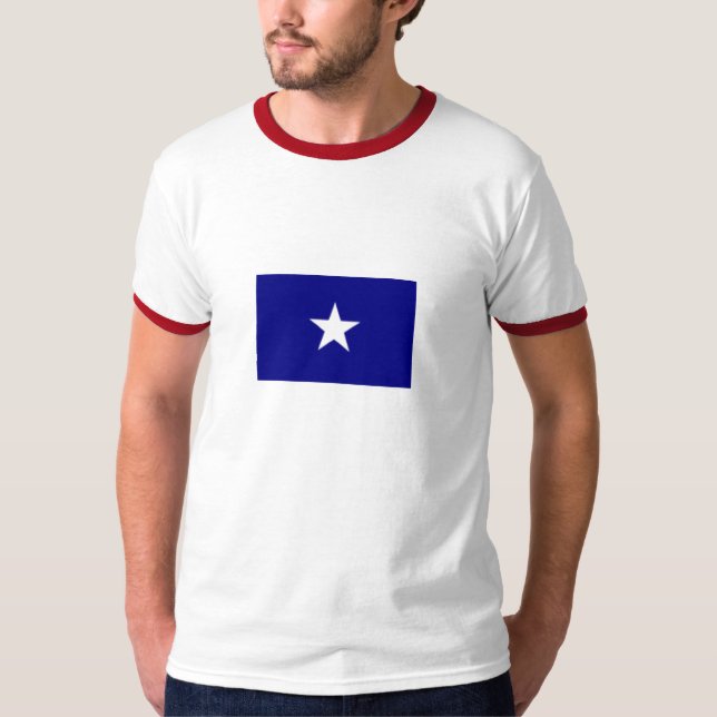 T-shirt Pièce en t mignonne de drapeau bleu (Devant)