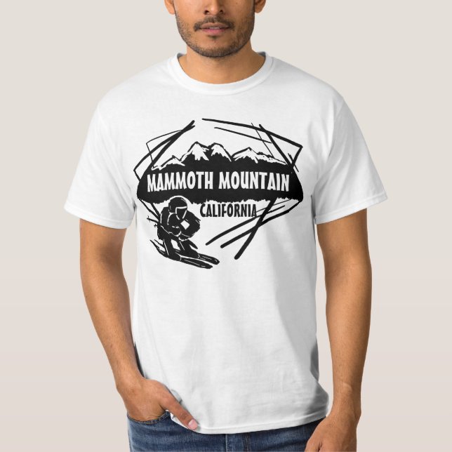 T-shirt Pièce en t noire de valeur de ski de Mammoth (Devant)