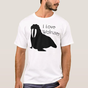 T-shirt Pièce en t noire et blanche de morse