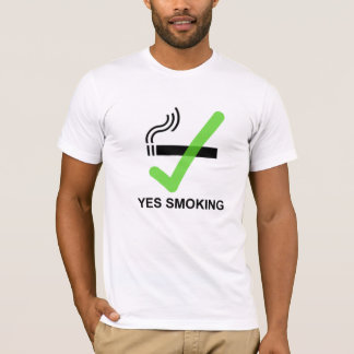T-shirt Pièce en t non-fumeurs OUI de TABAGISME V2 - blanc