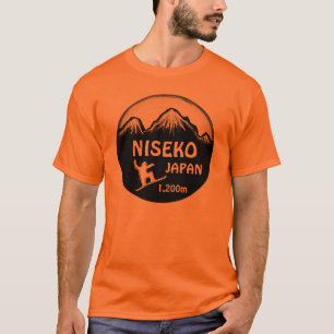 T-shirt Pièce en t orange d'art de surf des neiges de