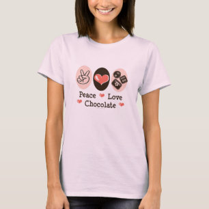 T-shirt Pièce en t organique de chocolat d'amour de paix